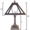 8"DIA. Metal Panel Lamp Frame & Base, Dark Bronze Finish with Gold Highlights, Nicely Weighted, 13.5" Tall